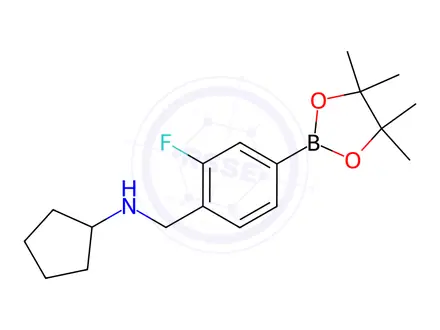 Chemical structure of 4-(N-Cyclopentylaminomethyl)-3-fluorophenylboronic acid, pinacol ester