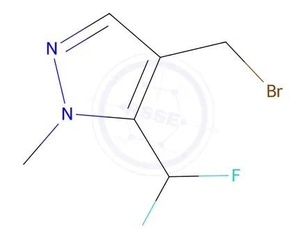 Chemical structure of 4-(Bromomethyl)-5-(difluoromethyl)-1-methyl-1h-pyrazole