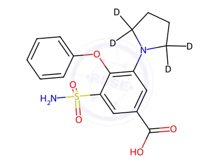 Chemical structure of Piretanide-d4 (Major)