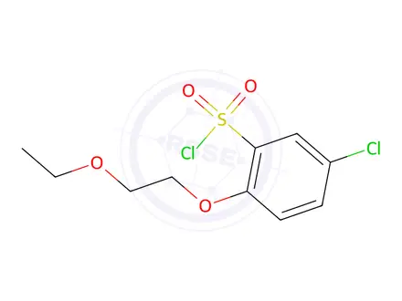 Chemical structure of 5-chloro-2-(2-ethoxyethoxy)benzene-1-sulfonyl chloride