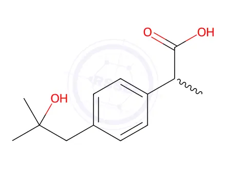 Chemical structure of 2-Hydroxyibuprofen
