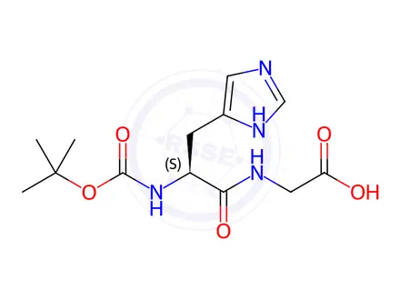 Chemical structure of Boc-His-Gly-OH