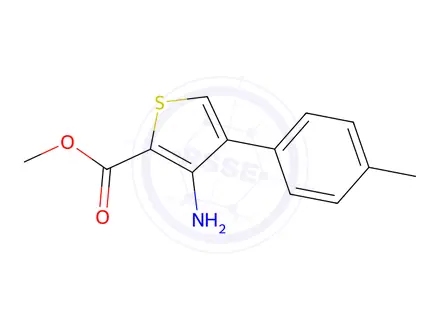 Chemical structure of methyl 3-amino-4-(4-methylphenyl)thiophene-2-carboxylate