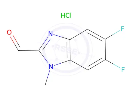 Chemical structure of 5,6-Difluoro-1-methyl-1H-benzimidazole-2-carbaldehyde hydrochloride