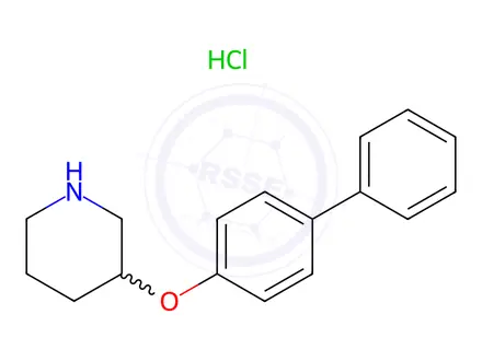 Chemical structure of 3-([1,1-Biphenyl]-4-yloxy)piperidine hydrochloride