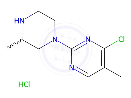 Chemical structure of 4-Chloro-5-methyl-2-(3-methylpiperazin-1-yl)pyrimidine hydrochloride