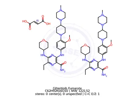 Chemical structure of Gilteritinib Fumarate