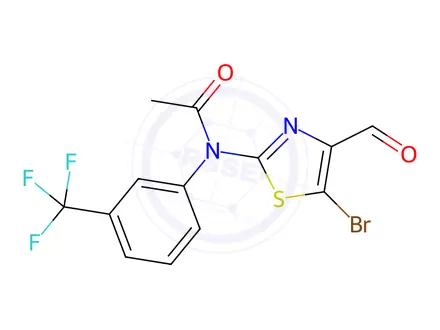 Chemical structure of n-(5-Bromo-4-formyl-1,3-thiazol-2-yl)-n-[3-(trifluoromethyl)phenyl]acetamide