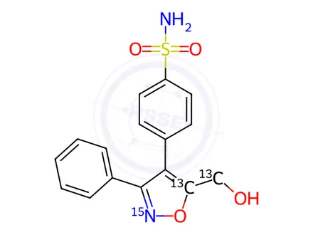 Chemical structure of 1-Hydroxy Valdecoxib-13C2,15N