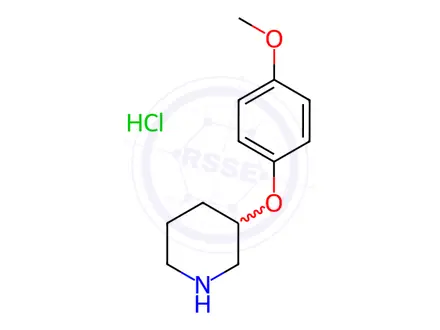 Chemical structure of 3-(4-Methoxyphenoxy)piperidine hydrochloride