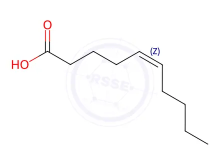 Chemical structure of (Z)-5-Decenoic acid