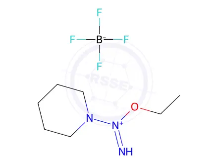 Chemical structure of boron(+3) cation, 1-ethoxyimino-3,4,5,6-tetrahydro-2H-pyridine, tetraf luoride