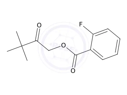 Chemical structure of 3,3-Dimethyl-2-oxobutyl 2-fluorobenzoate