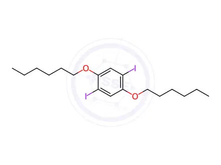 Chemical structure of 1,4-Bis(hexyloxy)-2,5-diiodobenzene