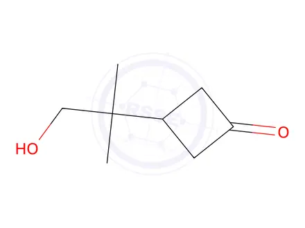 Chemical structure of 3-(1-Hydroxy-2-methylpropan-2-yl)cyclobutan-1-one