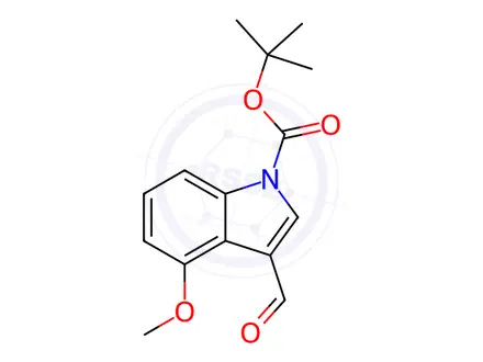 Chemical structure of tert-Butyl 3-formyl-4-methoxy-1H-indole-1-carboxylate