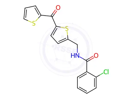 Chemical structure of 2-Chloro-N-((5-(thiophene-2-carbonyl)thiophen-2-yl)methyl)benzamide