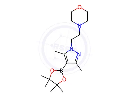 Chemical structure of MORPHOLINE, 4-[2-[3,5-DIMETHYL-4-(4,4,5,5-TETRAMETHYL-1,3,2-DIOXABOROLAN-2-YL)-1H-PYRAZOL-1-YL]ETHYL]-