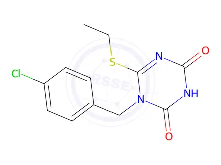 Chemical structure of 1-(4-Chlorobenzyl)-6-(ethylthio)-1,3,5-triazine-2,4(1H,3H)-dione