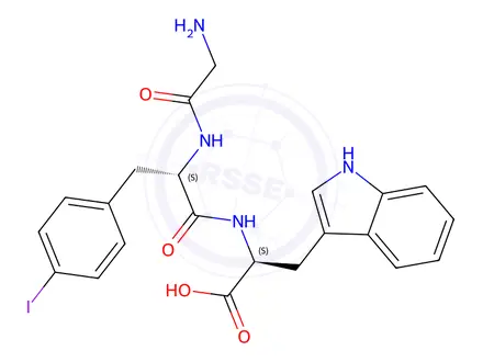 Chemical structure of H-Gly-p-iodo-Phe-Trp-OH trifluoroacetate salt