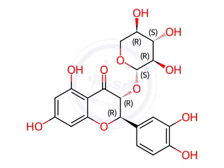 Chemical structure of Taxifolin 3-O-beta-D-xylopyranoside