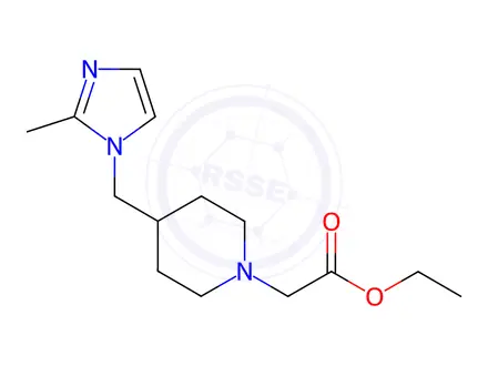 Chemical structure of Ethyl 2-(4-((2-methyl-1H-imidazol-1-yl)methyl)piperidin-1-yl)acetate