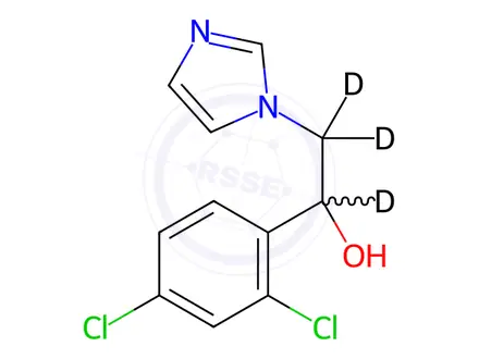 Chemical structure of rac-1-(2,4-Dichlorophenyl)-2-(1-imidazolyl)ethanol-d3