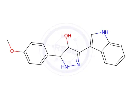 Chemical structure of 3-(1h-Indol-3-yl)-5-(4-methoxyphenyl)-4,5-dihydro-1h-pyrazol-4-ol