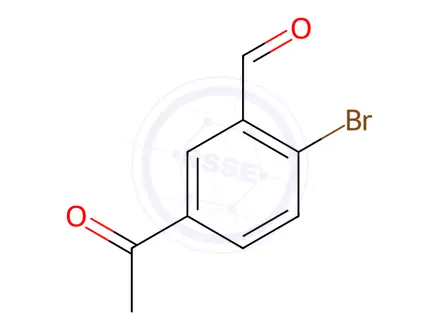 Chemical structure of Benzaldehyde, 5-acetyl-2-bromo-