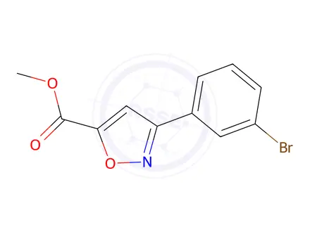 Chemical structure of methyl 3-(3-bromophenyl)-1,2-oxazole-5-carboxylate