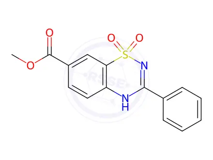 Chemical structure of Methyl 1,1-dioxo-3-phenyl-4h-1,2,4-benzothiadiazine-7-carboxylate
