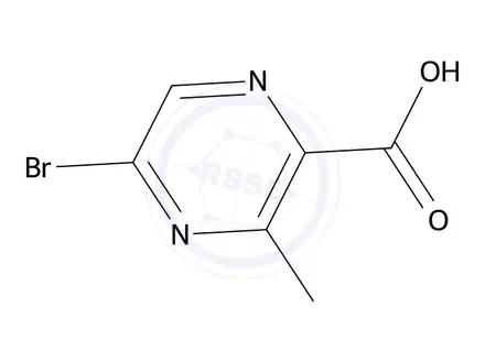 Chemical structure of 5-Bromo-3-methylpyrazine-2-carboxylic acid