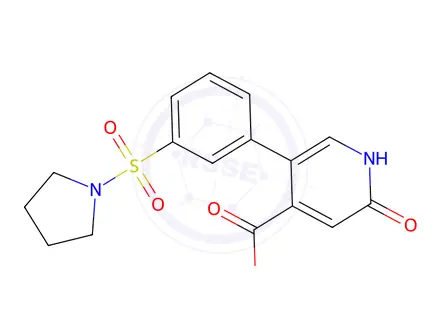 Chemical structure of 2-Hydroxy-5-(3-(pyrrolidin-1-ylsulfonyl)phenyl)isonicotinic acid