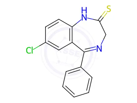 Chemical structure of 7-CHLORO-5-PHENYL-2-THIOXO-2,3-DIHYDRO-1H-1,4-BENZODIAZEPINE