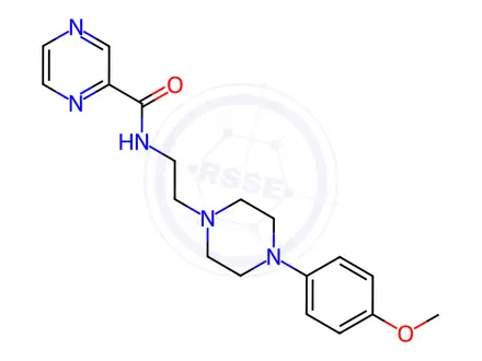 Chemical structure of N-(2-(4-(4-Methoxyphenyl)piperazin-1-yl)ethyl)pyrazine-2-carboxamide