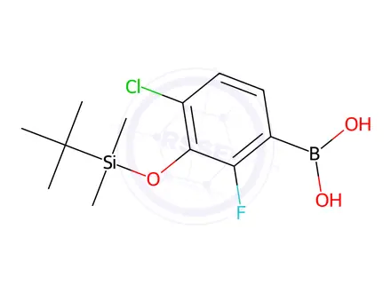 Chemical structure of 3-(t-Butyldimethylsilyloxy)-4-chloro-2-fluorophenylboronic acid