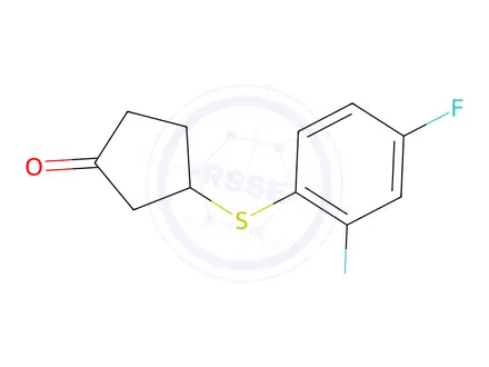 Chemical structure of 3-((2,4-Difluorophenyl)thio)cyclopentan-1-one