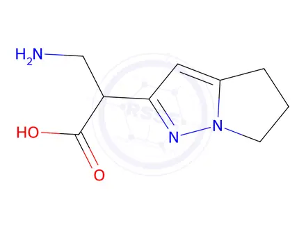 Chemical structure of 3-Amino-2-(5,6-dihydro-4H-pyrrolo[1,2-b]pyrazol-2-yl)propanoic acid
