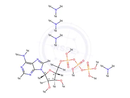Chemical structure of ADENOSINE 5'-TRIPHOSPHATE (ATP), AMMONIUM SALT (D, 97%+) CHEM PUR. >90% (IN SOLN)