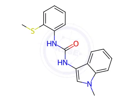 Chemical structure of 1-(1-Methyl-1H-indol-3-yl)-3-(2-(methylthio)phenyl)urea