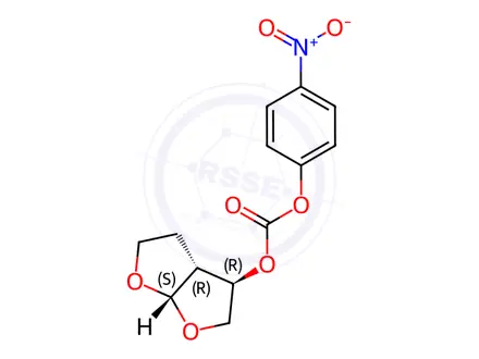 Chemical structure of (3R,3aR,6aS)-Hexahydrofuro[2,3-b]furan-3-yl 4-Nitrophenyl Ester Carbonic Acid