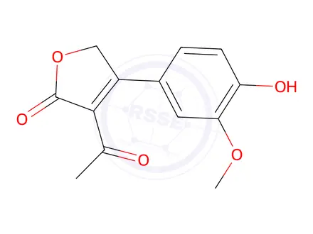 Chemical structure of 3-Acetyl-4-(4-hydroxy-3-methoxyphenyl)furan-2(5H)-one