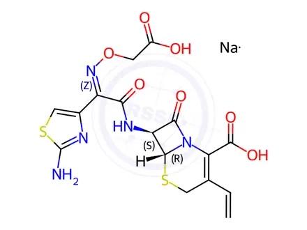 Chemical structure of Cefixime EP Impurity C (Cefixime 7-epimer) Disodium Salt