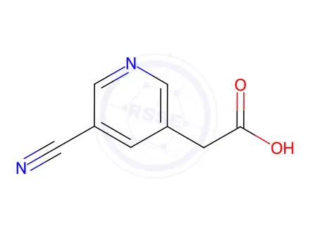 Chemical structure of 5-Cyano-3-pyridineacetic acid