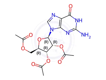 Chemical structure of 2',3',5'-Tri-O-Acetylguanosine
