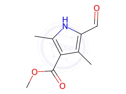 Chemical structure of 5-formyl-2,4-dimethyl-1H-pyrrole-3-carboxylic acid methyl ester