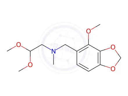 Chemical structure of N-(2,2-Dimethoxyethyl)-4-methoxy-N-methyl-1,3-benzodioxole-5-methanamine
