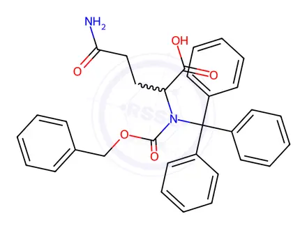 Chemical structure of Z-D-Gln(Trt)-OH