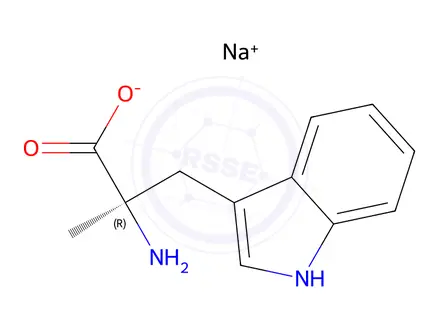 Chemical structure of Alpha-Methyl-D-tryptophan Sodium Salt