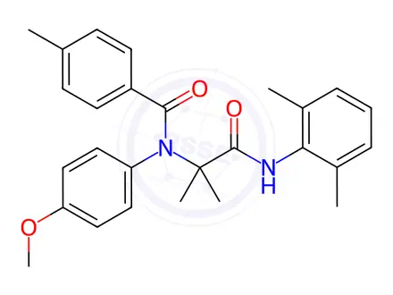 Chemical structure of Benzamide, N-[2-[(2,6-dimethylphenyl)amino]-1,1-dimethyl-2-oxoethyl]-N-(4-methoxyphenyl)-4-methyl-(9CI)